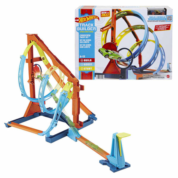 Hot Wheels Set de pistas de coches de juguete Corkscrew Twist