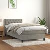 vidaXL Cama box spring con colchón terciopelo gris claro 80x200 cm