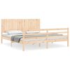 vidaXL Estructura de cama de matrimonio con cabecero madera maciza