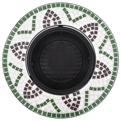 vidaXl Brasero de mosaico cerámica verde 68 cm