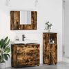 vidaXL Juego de muebles de ba&ntilde;o con caj&oacute;n 3 pcs Roble ahumado