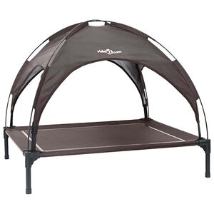 vidaXL Cama para perro 90 x 81 x 80,5 cm Acero Marr&oacute;n