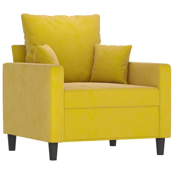 vidaXL Sill&oacute;n con taburete terciopelo amarillo 60 cm