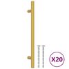 vidaXL Tiradores para armarios 20 uds acero inoxidable dorado 160 mm