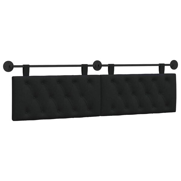 vidaXL Cabecera Colgante Negro 190 x 55 x 7 cm tela
