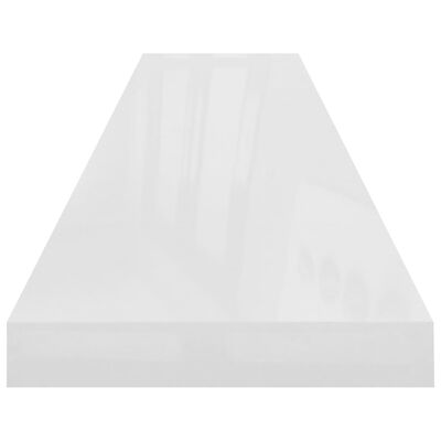 vidaXL Estante flotante pared 2 uds MDF blanco brillo 120x23,5x3,8 cm