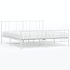 vidaXL Estructura cama sin colch&oacute;n con estribo metal blanco 200x200 cm