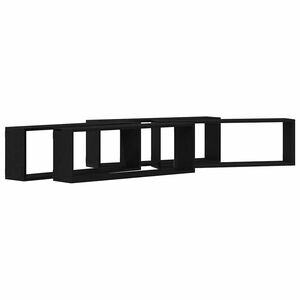 vidaXL Estanter&iacute;as de pared 4 pcs Roble Negro 80 x 15 x 26 cm