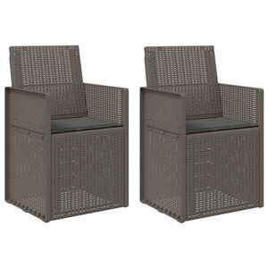 vidaXL Sillas de comedor de jard&iacute;n 2 uds. Gris Claro y Antracita PP