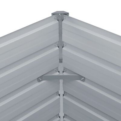 vidaXL Jardinera elevada de acero galvanizado gris 100x100x45 cm