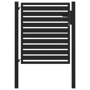 vidaXL Puerta de jard&iacute;n con cerradura de aluminio negra 100x100 cm