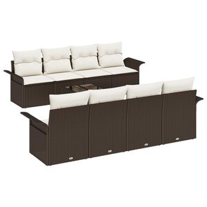 vidaXL Conjunto de sof&aacute; de jard&iacute;n 9 uds. 8-N&uacute;mero de plazas
