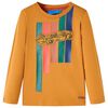 Camiseta infantil de manga larga ocre oscuro 92