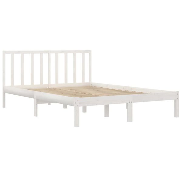 vidaXL Estructura de cama madera maciza blanco Super King 180x200 cm