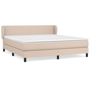 vidaXL Cama box spring con colch&oacute;n cuero sint&eacute;tico capuchino 180x200cm
