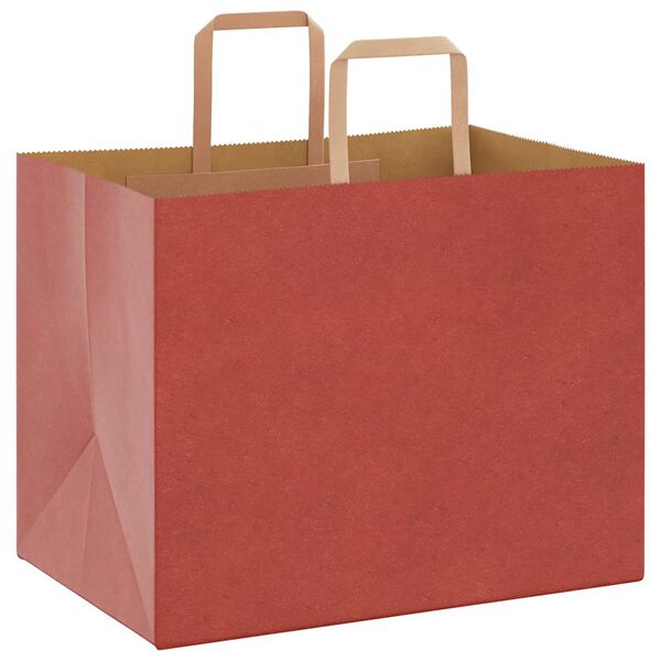 vidaXL Bolsas de papel con asas 50 uds rojo 32x22x24 cm