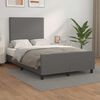 vidaXL Estructura de cama sin colch&oacute;n cuero sint&eacute;tico gris 120x190 cm