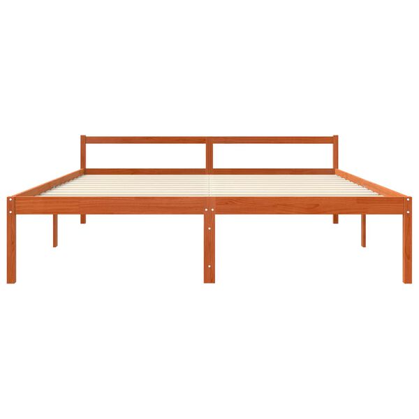 vidaXL Estructura de cama con cabecera Marr&oacute;n cera 200 x 200 cm