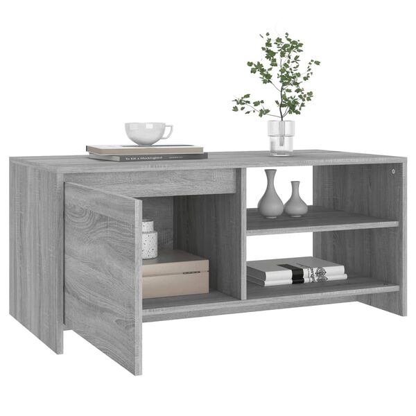 vidaXL Mesa de centro madera de ingeniería gris Sonoma 102x50x45 cm