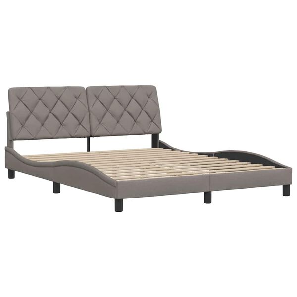 vidaXL Estructura de cama sin colch&oacute;n tela gris taupe 160x200 cm