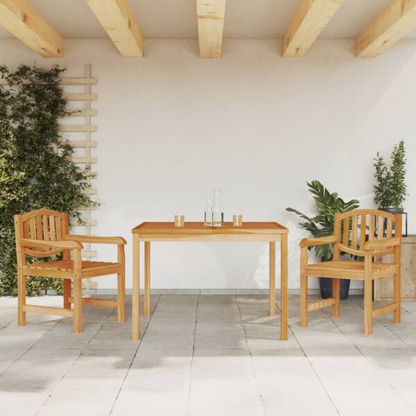 vidaXL Juego de comedor para jard&iacute;n 3 pzas madera maciza de teca