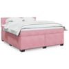 vidaXL Cama box spring con colch&oacute;n terciopelo rosa 180x200 cm