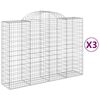 vidaXL Cestas de gaviones 3 uds forma de arco hierro 200x50x140/160 cm