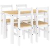 vidaXL Juego de comedor PANAMA 5 pzas madera maciza de pino blanco