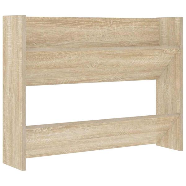 vidaXL Zapatero de pared madera contrachapada roble Sonoma 80x18x60 cm