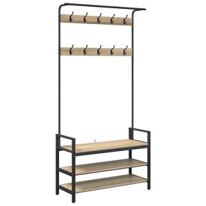 vidaXL Perchero Roble Sonoma 95 x 34 x 184 cm Madera de ingenier&iacute;a