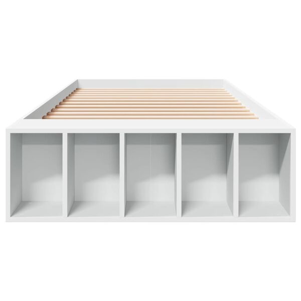 vidaXL Estructura de cama madera de ingenier&iacute;a blanca 90x200 cm