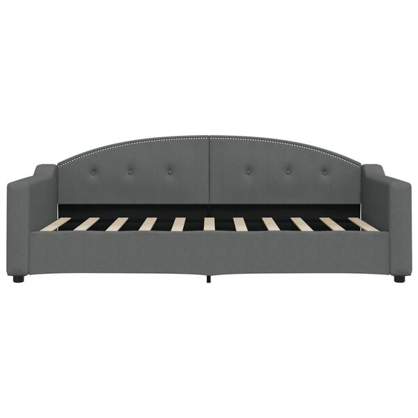 vidaXL Sof&aacute; cama con colch&oacute;n tela gris oscuro 90x190 cm