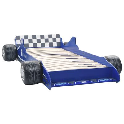 vidaXL Cama con forma de coche de carreras para niños 90x200 cm azul