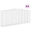 vidaXL Cestas de gaviones 4 uds forma de arco hierro 400x50x160/180 cm