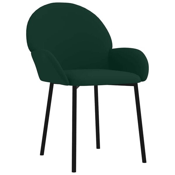 vidaXL Sillas de comedor 2 unidades terciopelo verde oscuro