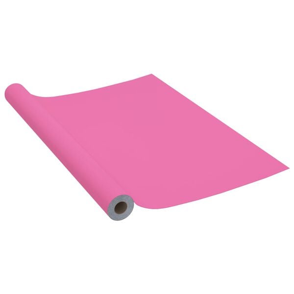 vidaXL L&aacute;minas autoadhesivas muebles PVC rosa brillante 500x90 cm