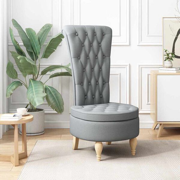 vidaXL Silla de estilo zueco Gris Claro 56,5 x 70 x 110 cm tela