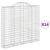 vidaXL Cestas de gaviones 14 uds forma de arco hierro 200x30x180/200cm