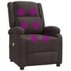 vidaXL Sill&oacute;n de masaje de tela marr&oacute;n oscuro