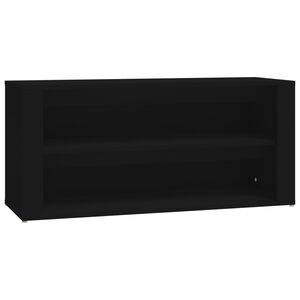 vidaXL Mueble zapatero de madera contrachapada negro 100x35x45 cm