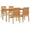 vidaXL Juego de comedor para jard&iacute;n 5 piezas madera maciza de teca
