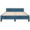 vidaXL Estructura de cama sin colch&oacute;n terciopelo azul oscuro 120x190cm