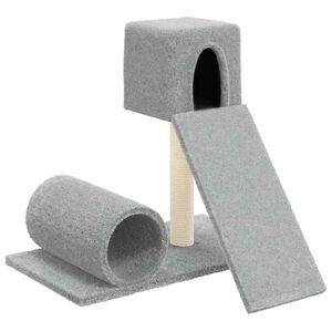vidaXL Rascador para gatos con postes de sisal gris claro 59 cm
