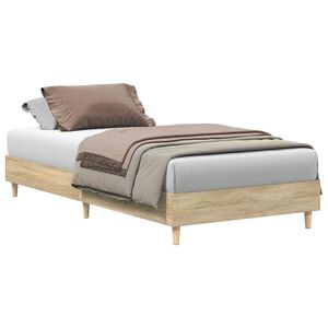 vidaXL Estructura de cama sin colchón madera roble Sonoma 100x200 cm