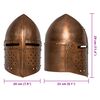vidaXL R&eacute;plica de casco de caballero medieval antiguo LARP acero cobre