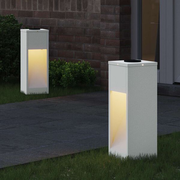 vidaXL Luz de Sendero LED Solar 2 pcs Acero laminado en frío