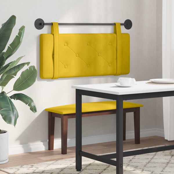 vidaXL Cabecera Colgante Amarillo 110 x 55 x 5 cm Terciopelo