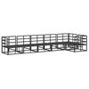 vidaXL Conjunto de sof&aacute;s de jard&iacute;n con coj&iacute;n 6 pcs Negro Aluminio