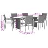 vidaXL Set comedor jard&iacute;n 7 pzas y cojines rat&aacute;n sint&eacute;tico gris