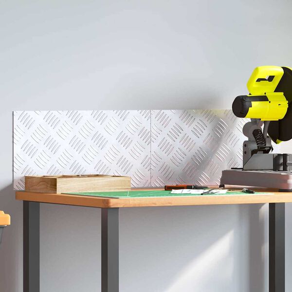 vidaXL Pelda&ntilde;o Rectangular 2 pcs Plateado 50 x 25 cm Aluminio